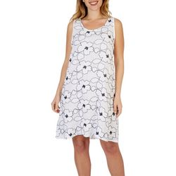 Vasna Womens Floral Embroidered Linen Dress