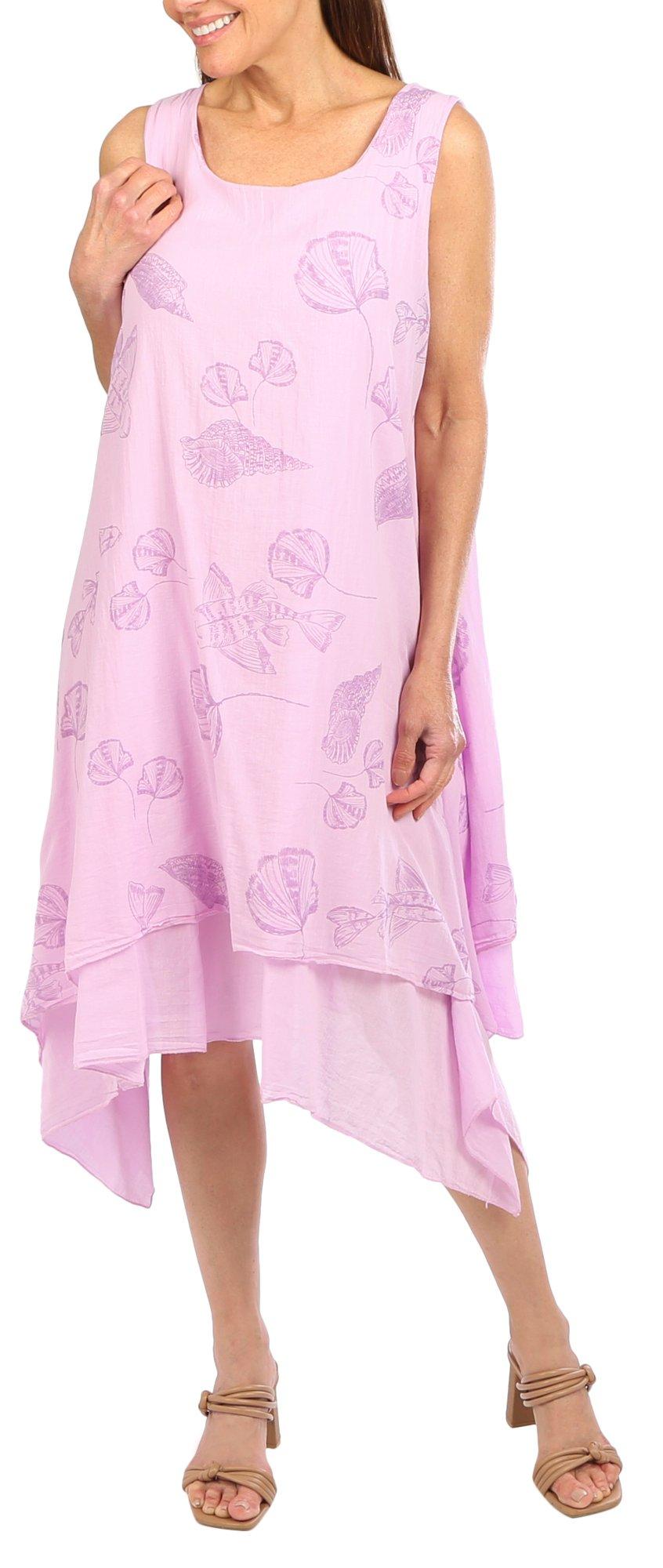 Womens Printed Sleeveless Dress