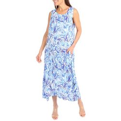 Water Lily Womens Tropical Wear Two Way Patio Midi Dress