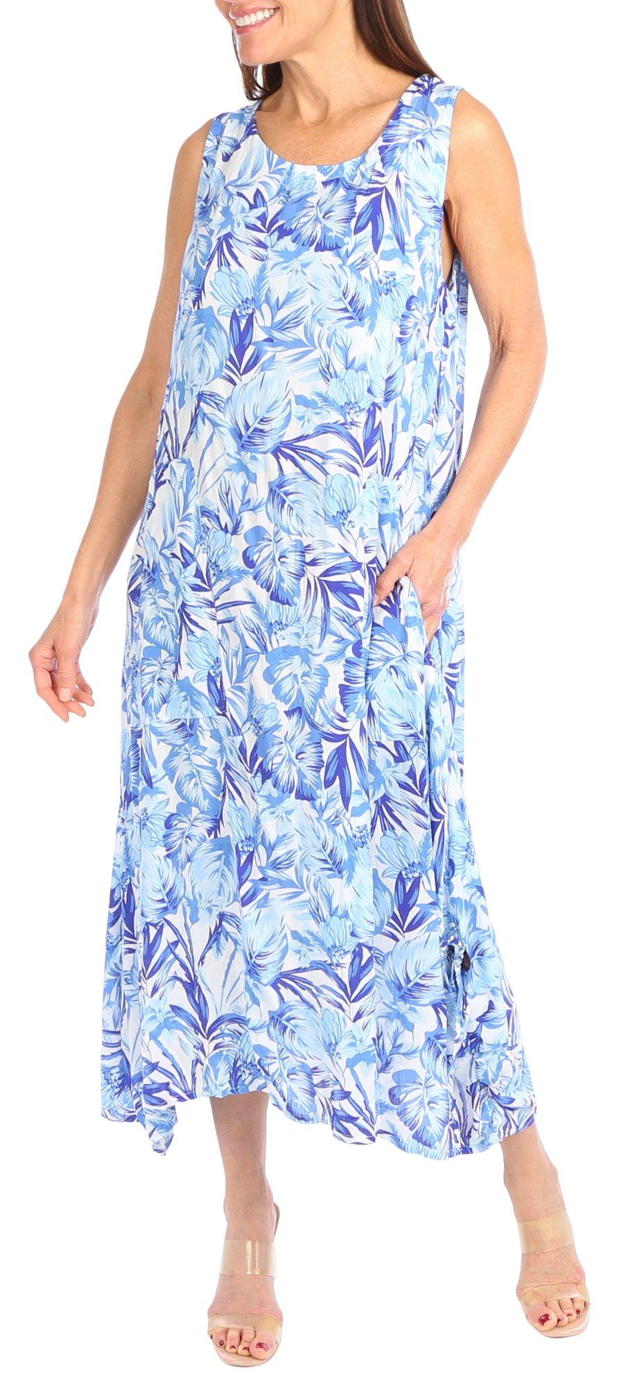 Womens Tropical Wear Two Way Patio Midi Dress