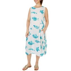 Water Lily Womens 2-Way Wearing Fish Crepon Dress