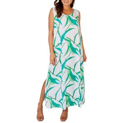 Water Lily Womens Curved Stripes Sleeveless Maxi Dress