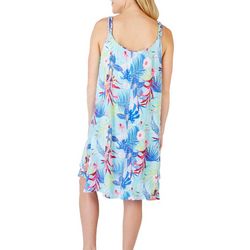 Water Lily Womens Tropical Cockatoo Braided Sleeveless Dress