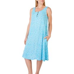 Water Lily Womens Spring Daisy 4 Button Midi Dress