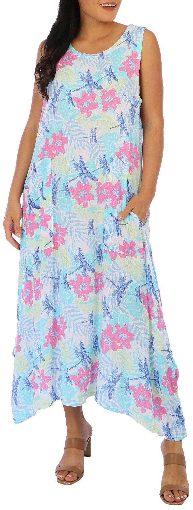 Water Lily Womens Tropical Wear-Two-Way Patio Midi Dress