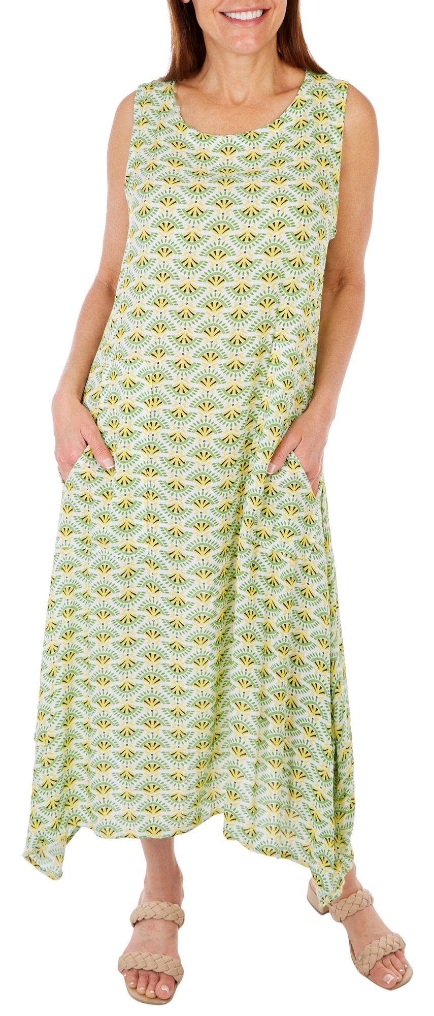 Water Lily Womens Print Wear Two Way Midi Dress
