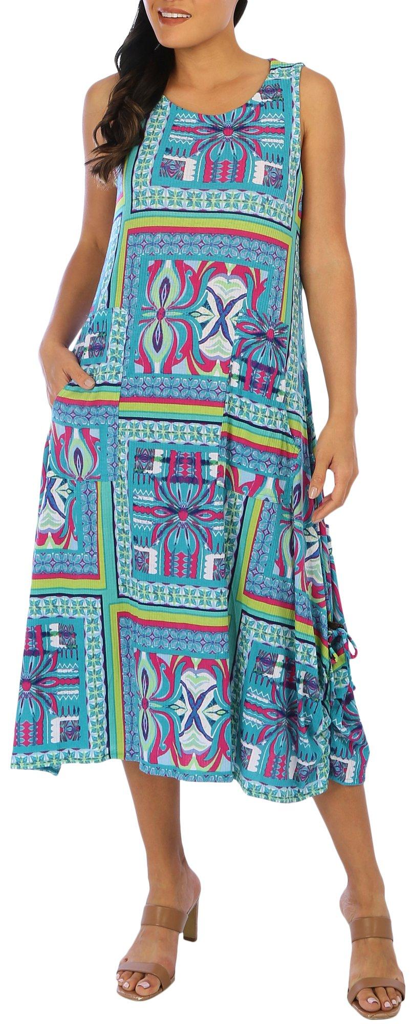 Womens Mosaic Wear-Two-Way Patio Midi Dress