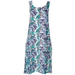 Water Lily Womens Pattern Mix Midi Sun Dress