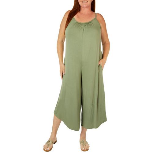 Ecothreads Womens Solid Pocket Sleeveless Jumpsuit