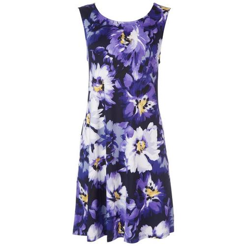 Nina Leonard Womens Violet Sun Dress
