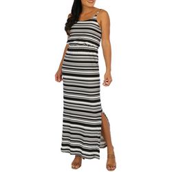 Nina Leonard Womens Striped Maxi Dress
