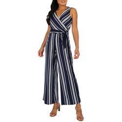 Womens Sleeveless Belted Jumpsuit