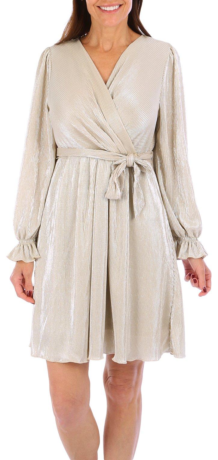 Chenault Womens Ribbed Waist Tie Dress