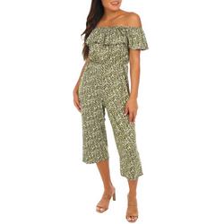 Womens Ditzy Floral Cropped Off The Shoulder Jumpsuit
