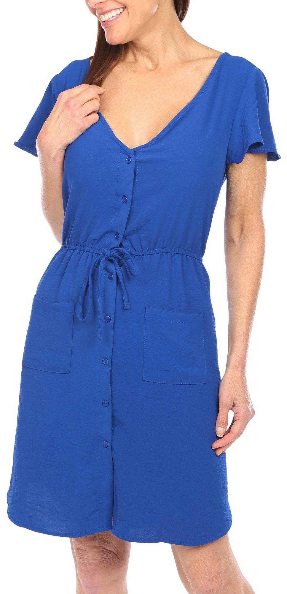 Lexington Avenue Womens Tie Short Sleeve Dress