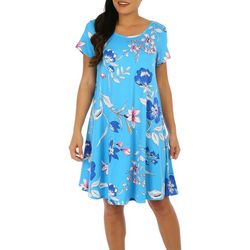 Lexington Avenue Womens Floral Short Sleeve Dress