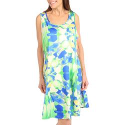 Womens Watercolor Sleeveless Dress
