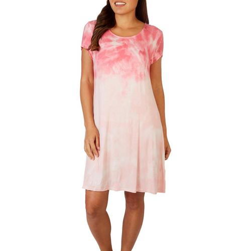 Cupio Womens Tie Dye T-Shirt Short Sleeve Dress