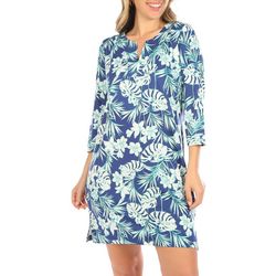 Stella Parker Womens Tropical 3/4 Sleeve Dress