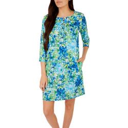 Womens Toucan & Pineapple Lace Up 3/4 Sleeve Dress