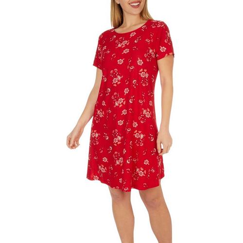 Allison Brittney Plus Summer Floral T-Shirt Dress