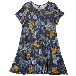Allison Brittney Plus Floral Print T-Shirt Dress