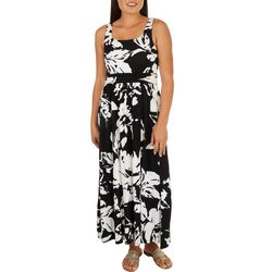HARPER 241 Plus Side Ruched Floral Sleeveless Maxi Dress