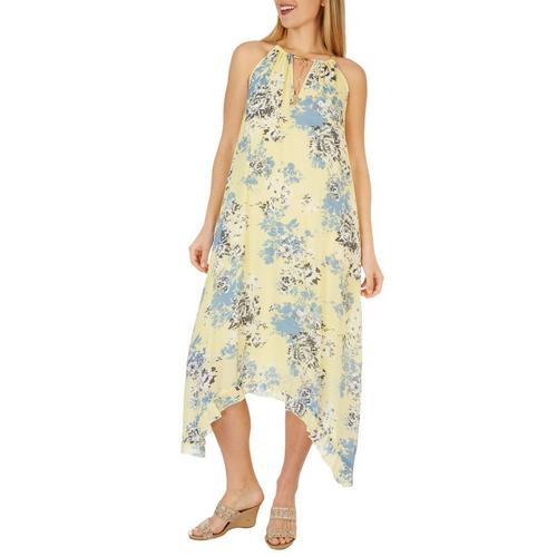 Mlle Gabrielle Plus High Neck Jewel Floral Ruffle