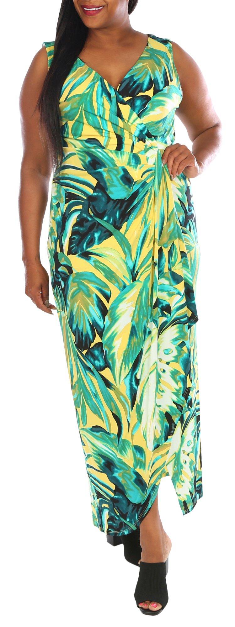 Connected Apparel Womens Tropical Sleeveless Dress