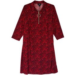 MSK Plus Floral Paisley O Ring 3/4 Sleeve Dress