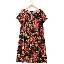 MSK Plus Floral 3-Ring Short Sleeve Dress