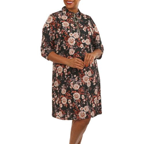 MSK Plus Autumn Floral O Ring Long Sleeve