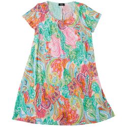 MSK Plus Multicolored Paisley Swing Dress