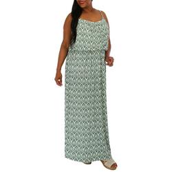 Womens Plus Abstract Maxi Dress