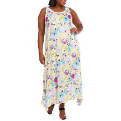 Plus 2-in-1 Floral Sleeveless Dress