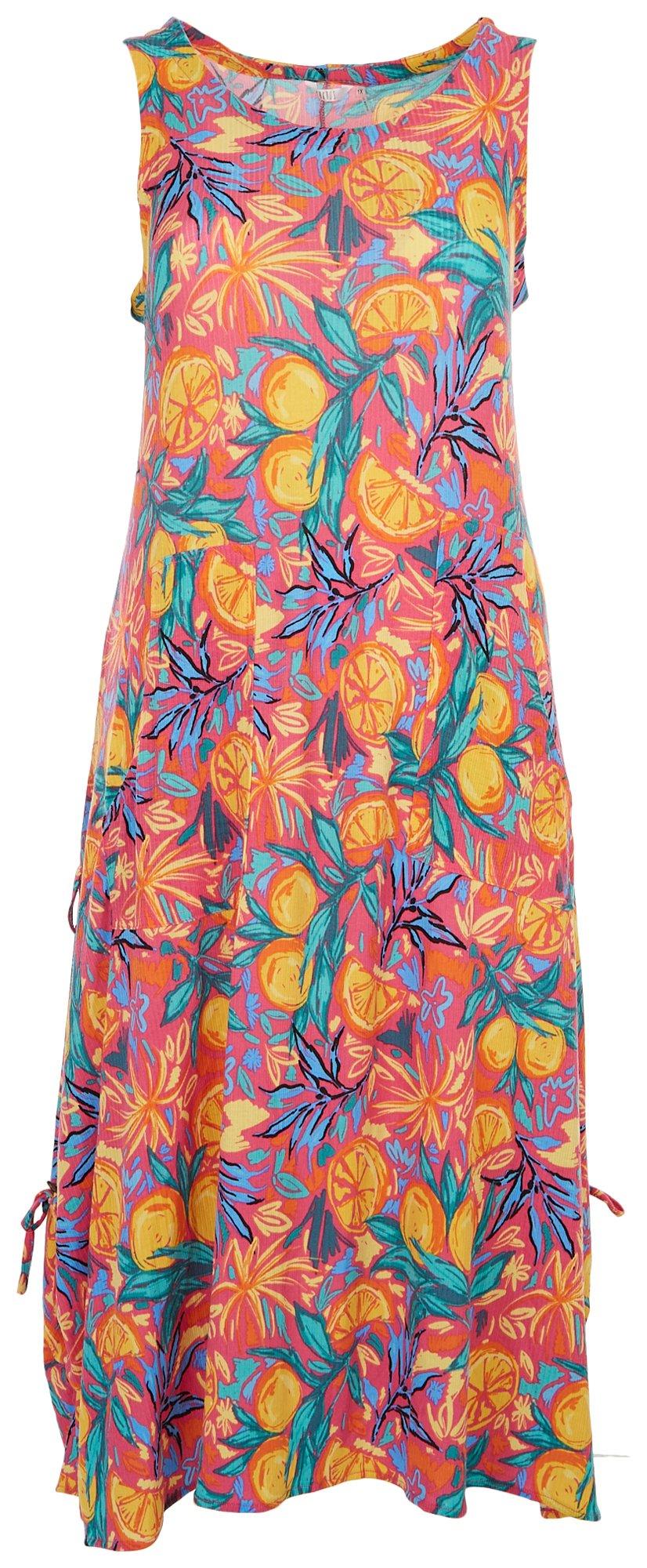 Plus 2-In-1 Fruits Sleeveless Dress
