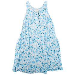 Water Lily Plus Floral 3-Button Sun Dress