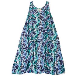 Water Lily Plus  Pattern Mix Sun Dress