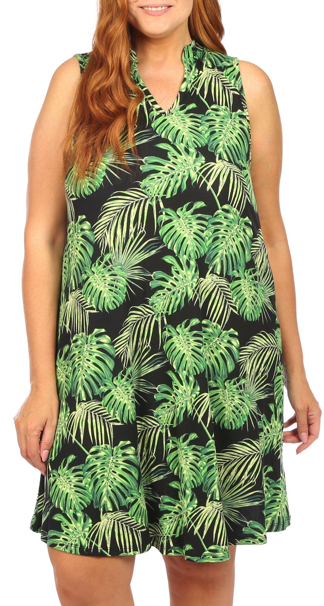 Lexington Avenue Plus Tropical Sleeveless Dress