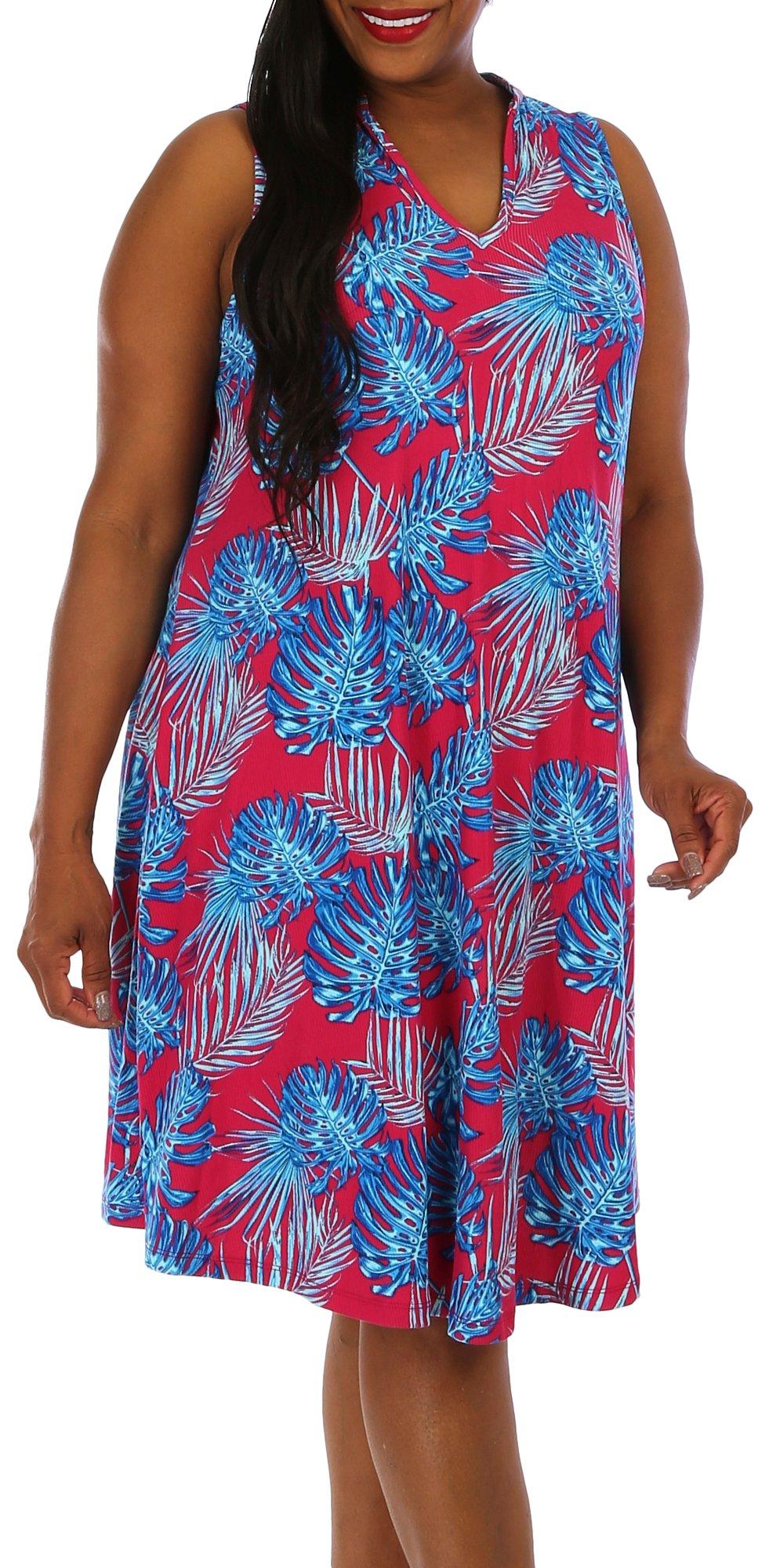 Plus Tropical Sleeveless Dress