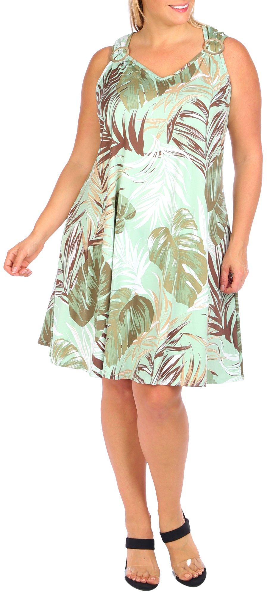 Lexington Avenue Plus Foliage O-Ring Sleeveless Dress