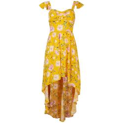 Juniors Floral Hi-Lo Sleeveless Dress