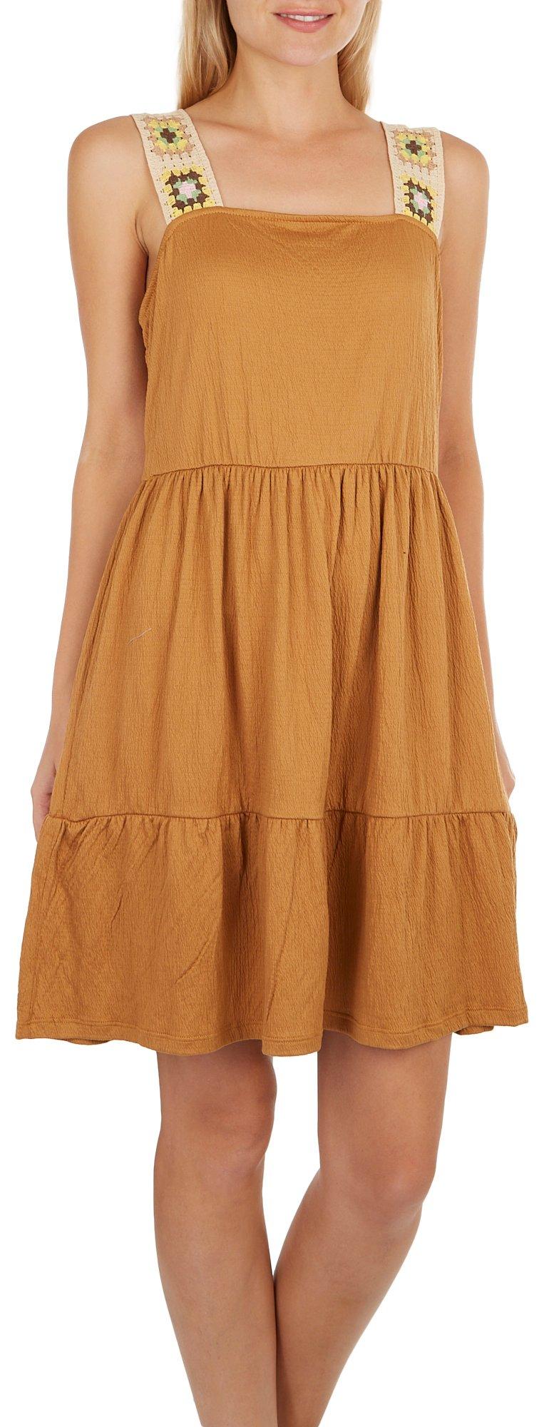 Juniors Crochet Sleeve Mini Dress
