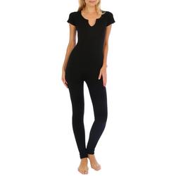 Juniors Solid Ribbed Full-Length Seamless Cat Suit