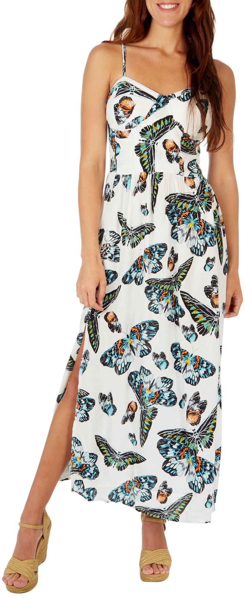 Juniors Butterfly Sleeveless Maxi Dress