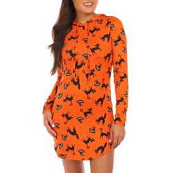 Juniors Scary Cats Hoodie Dress