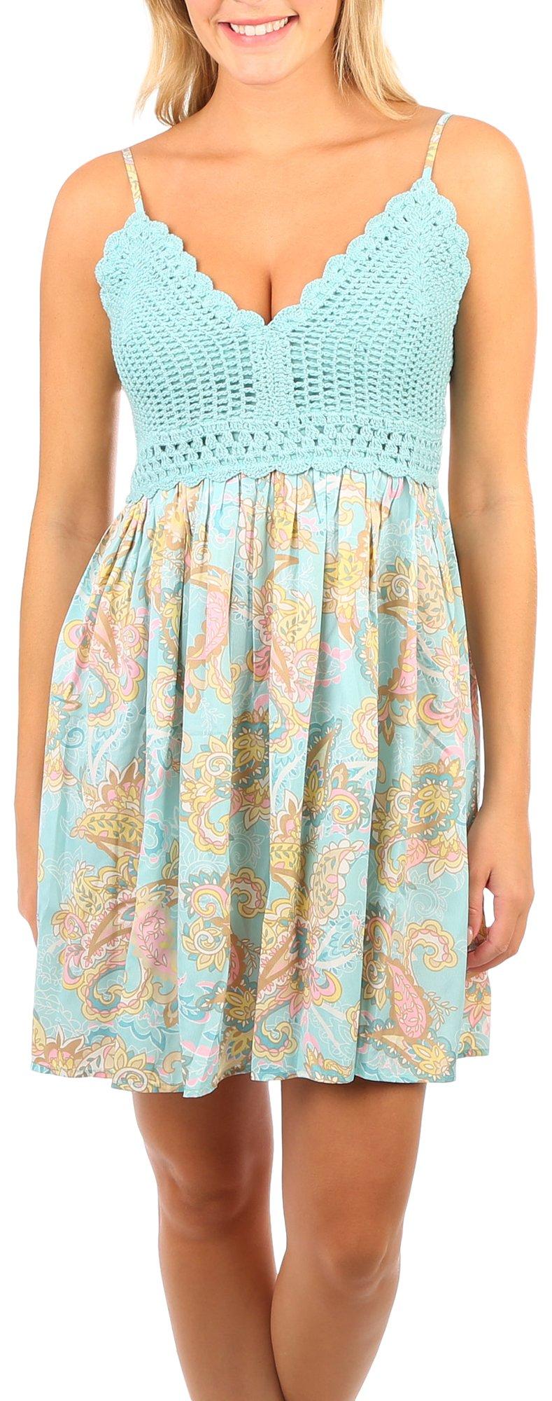 Derek Heart Juniors Night Garden Sleeveless High-Low Dress