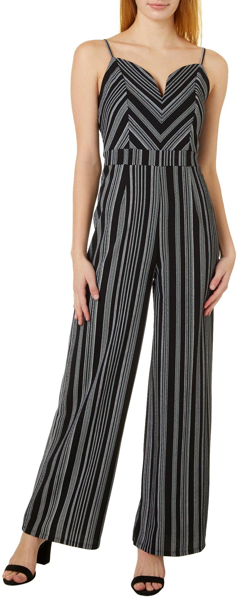 Almost Famous Juniors Leopard Print Strapless Jumpsuit Small Brown//Black