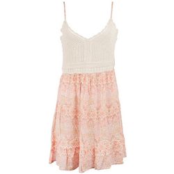 Pink Rose Juniors Crochet Sleeveless Dress