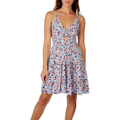 Angie Juniors Print Front Twist Cut Out Sleeveless